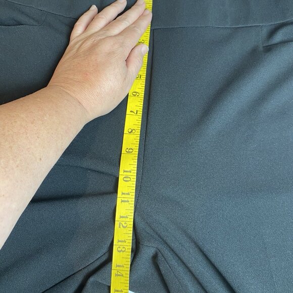 Torrid Womens Crop Dress Pants Black Wide Leg Side Zip Flat Front Stretch Sz 18 - Picture 8 of 9